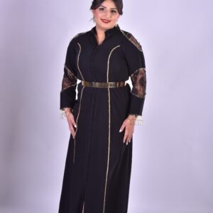 Caftan Prestige Noir et Or Moderne